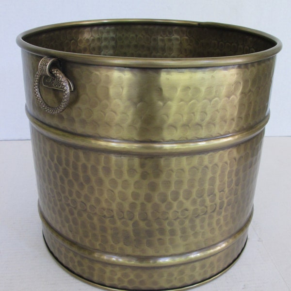 Solid Brass Planter 13.25"W x 12"H Light Antique Brass Finish