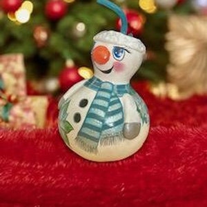 Snowman Ornament: Teal Scarf