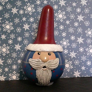 Santa w/Red Hat Blue Stripped Shirt