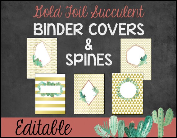Succulent Binder Cover Print