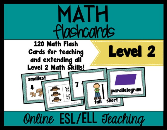 Online Esl Teaching Math Flashcards Vipkid Level 2 Etsy