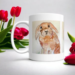 Bunny Rabbit mug watercolor