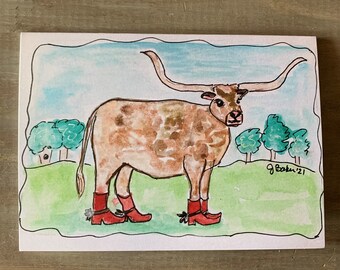 Cow in Boots notecard