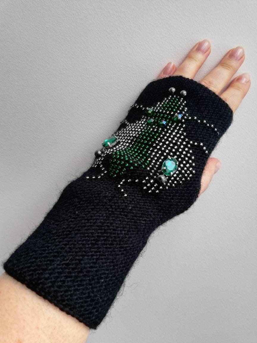Handmade Wrist Warmers Hand Warmers Beaded Wrist Warmers Etsy