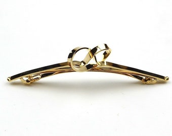 11cm gold intertwined metal hair clip, modern hair accessory
