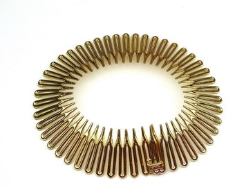 Soft zig zag headband with teeth - gold