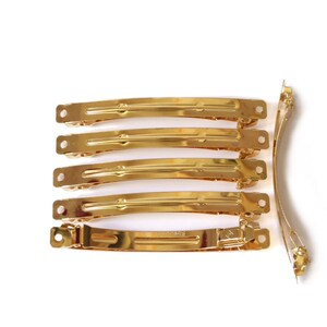 10 large barrettes 9cmx0.9cm Clip Paris frame, gold or silver, hair accessory Gold