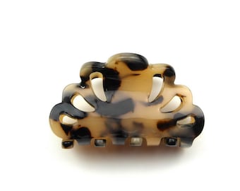 5cm tortoiseshell pattern hair clip - beige black