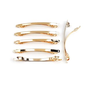 10 thin barrettes 7cmx0.3cm "Clip Paris" in gold or silver metal, hair accessory