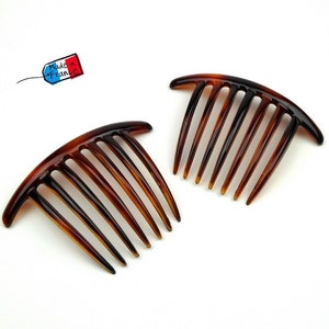 Set van 2 grote knotkammen van 10 cm, haaraccessoire gemaakt in Frankrijk