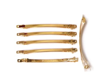 10 thin bars 8cmx0.3cm "Clip Paris" in gold or silver metal, hair accessory