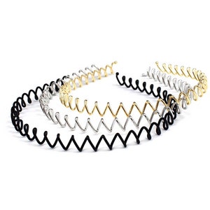 Zigzag metal headband, hair accessory, gold, silver, black