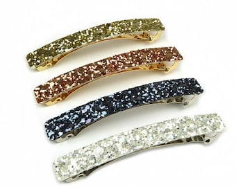 Barrette cheveux paillette glitter 8.5cm