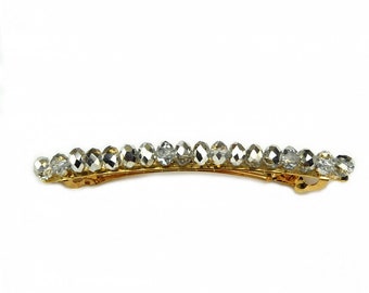 8.5cm hair barrette with crystal beads