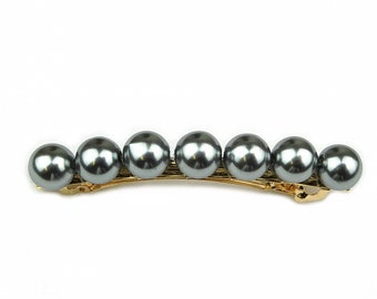 Haarspange 8,5 cm perlmuttfarbene Perle