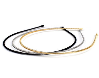 Spiraal fijne metalen haarband, haaraccessoire, goud, zilver, zwart