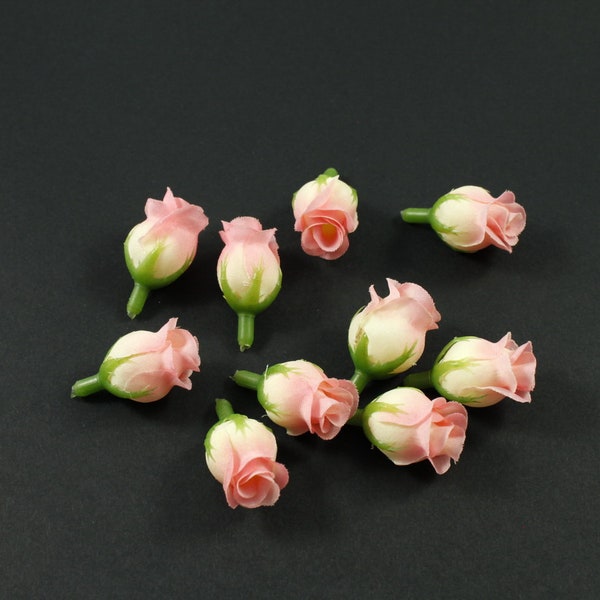 Lot de 20 fleurs roses bouton de rose sans tige - rose