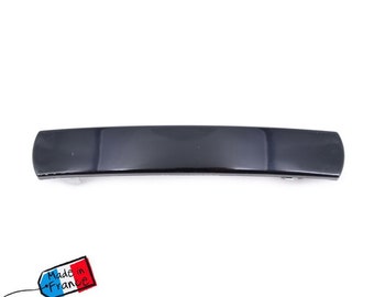 2 klassische rechteckige Haarspangen „Made in France“ 8,5cmx1,4cm schwarz