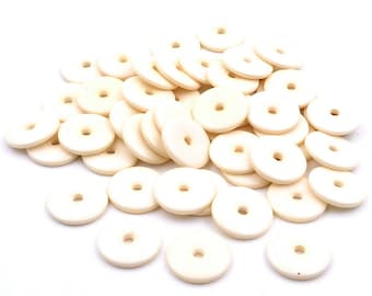 100 flat beads infill acrylic - ivory