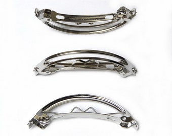 Lot of 4 hair bars Fildor silver twisted metal Made in France 5.8cm