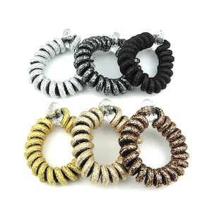 2 twisted lurex spiral hair elastics