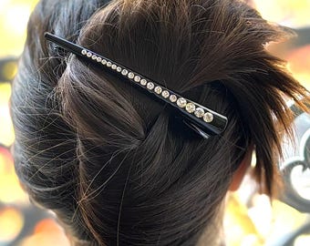 大型コンコルドラインラインストーンヘアクリップ 13cm - Etsy 日本