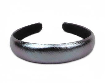 Metallic fabric headband, 3cm wide, in black, grey or silver