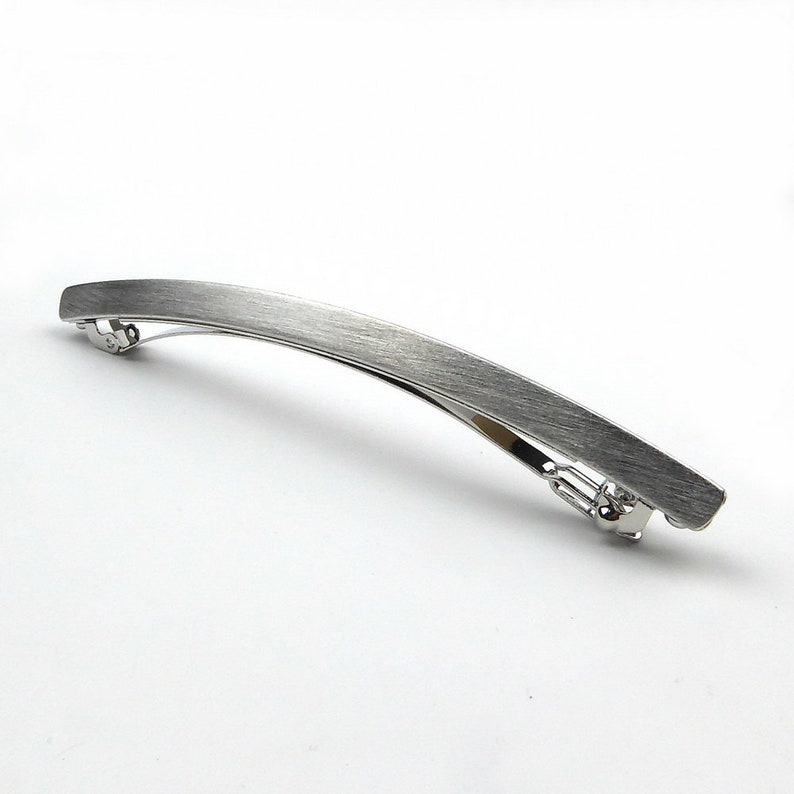 Barrette cheveux fine métal brossé 10.5cm, accessoire cheveux Argent