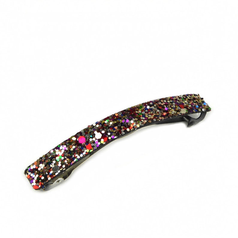 Glitter sequin hair barrette 8.5cm Multicolore