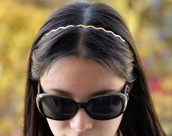 Flat, gold, wavy metal headband, hair accessory