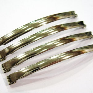 Set of 4 Fildor hair barrettes fine metal Made in France silver 5.8cm image 3