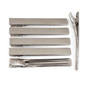 10 Flat metal crocodile hair clips 7.5cmx1cm
