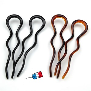 Set of 2 wavy hair pins Made in France
