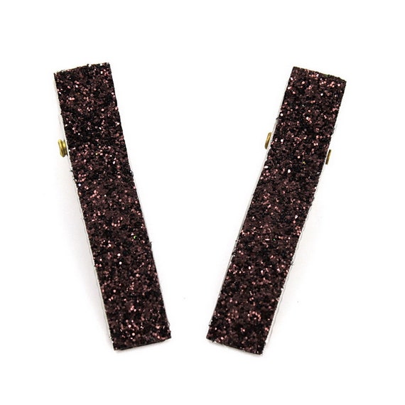 Paires De Pinces à Cheveux En Tissu Pailleté – Fait Main – 2 Couleurs Différentes