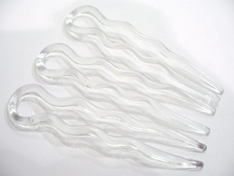 6 épingles cheveux transparentes made in France 8.8cm image 3