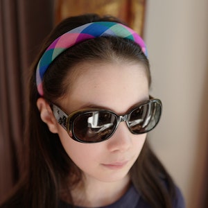 Haaraccessoire, 2,5 cm geruite hoofdband - veelkleurig
