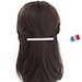 Barrette cheveux Made in France paillette fine longue 10cm - argenté