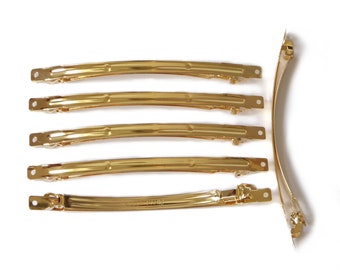 10 long bars 10cmx0.6cm "Clip Paris" in gold or silver metal, hair accessory