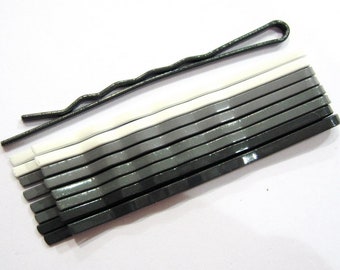 24 clips guiche ondulados gris surtido 5,5cm