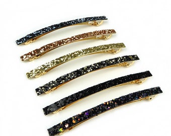 Sequin hair barrette 8.5cm