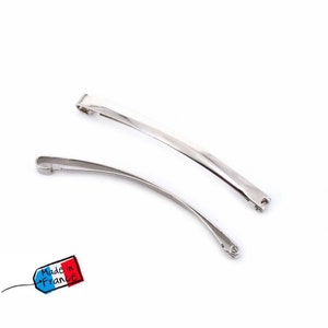 Fildor 高級メタルヘアクリップ 4個セット フランス製 シルバー 5.8cm