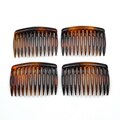 Set of 4 half blond side combs Made in France