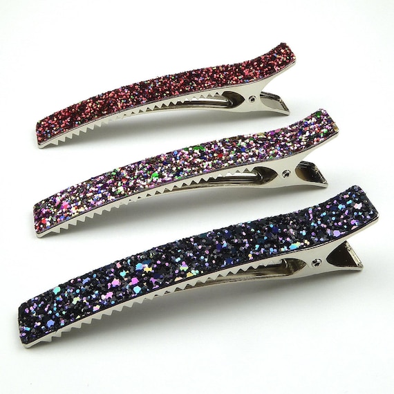 Pince à Cheveux Fille/femme – Slide Verte Pailletée – Fait Main – Cadeau Idéal