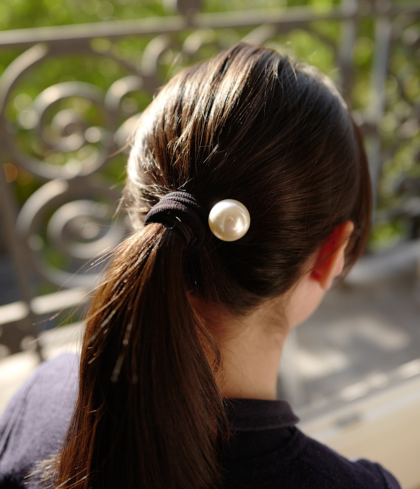 Hair Accessory, Hair Elastic, Black Bracelet With Large Studded