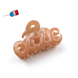 Kleine Haarspange Love, hergestellt in Frankreich, 5,5 cm, Haarschmuck, hergestellt in Frankreich Caramel