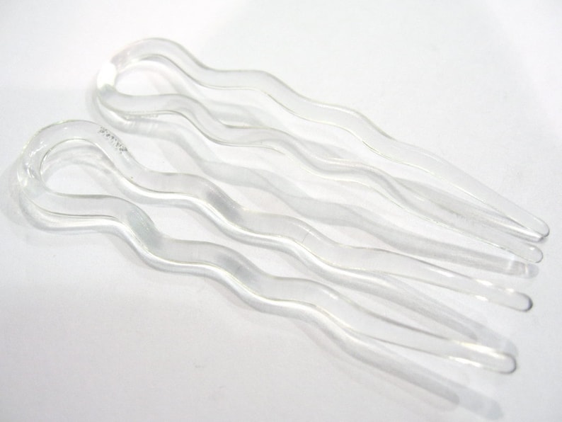 6 épingles cheveux transparentes made in France 8.8cm image 4