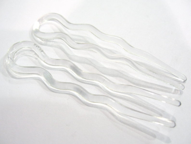 6 épingles cheveux transparentes made in France 8.8cm image 4