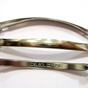 Set mit 12 Fildor-Haarspangen aus feinem Metall, hergestellt in Frankreich, Silber, 5,8 cm Bild 4