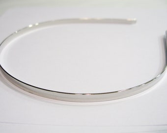 Set of 5 silver metal headbands 5mm