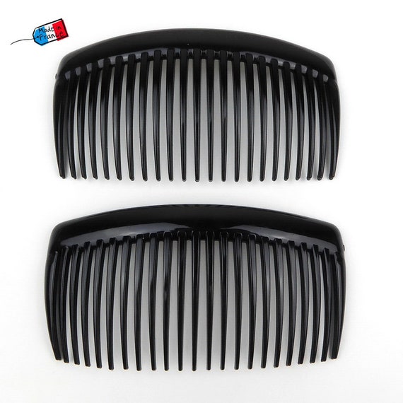 2 grands peignes de côté noir Made in France 10.3cmx5.6cm